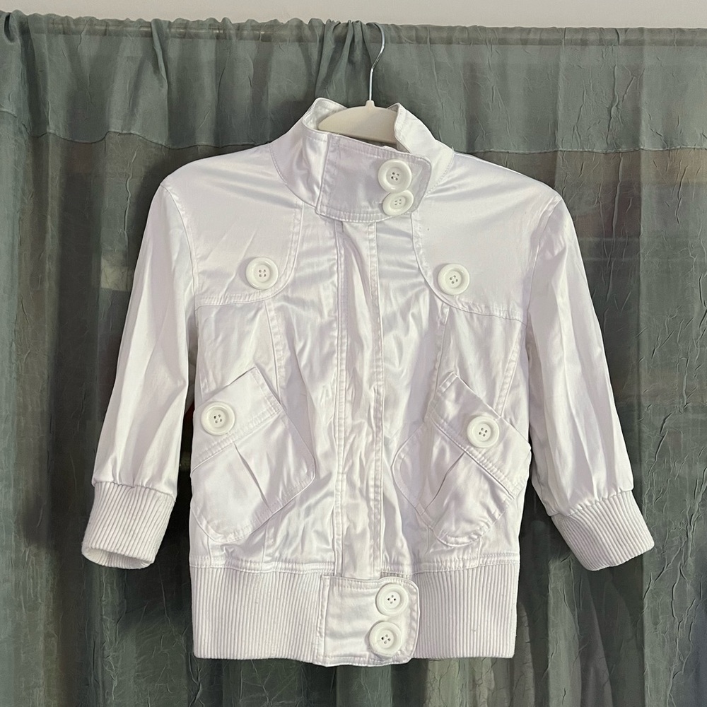 Miss Lili White Button-Up Jacket